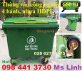 Thùng rác nhựa 660 lít màu xanh HDPE
