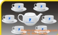 Xưởng in logo bộ ấm trà, ấm chén, cốc sứ tại Huế
