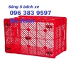 Sóng nhựa hở 5 bánh xe đựng hàng hóa, nông sản giá siêu rẻ - lh 096 3839 597 Ms Kính