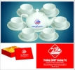 Xưởng in logo bộ ấm trà, chén đĩa, cốc sứ tại Đà Nẵng