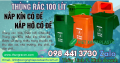 Thùng rác nhựa 100 lít nắp kin, nắp hở có đế mẫu mới giá tốt -Thùng rác 100 lít có đế nắp kín