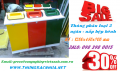 Thùng rác 3 ngăn phân loại rác nhựa composite
