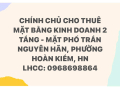 CHÍNH CHỦ CHO THUÊ MẶT BẰNG KINH DOANH 2 TẦNG - MẶT PHỐ TRẦN NGUYÊN HÃN