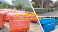 Cung cấp xe thu gom rác 4 bánh, xe đẩy rác 660 lít có khung thép, xe thu gom rác 1000 lít