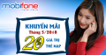 MobiFone khuyến mãi 20% cho thuê bao trả trước trong ngày 16/05/2018
