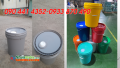 Vỏ thùng sơn 30 lít, thùng đựng sơn 22 lít vuông, thùng sơn 20 lít màu sáng: vàng, trắng, xanh