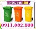 Giá rẻ thùng rác môi trường 120L 240L- thùng rác màu xanh, cam- lh 0911.082.000